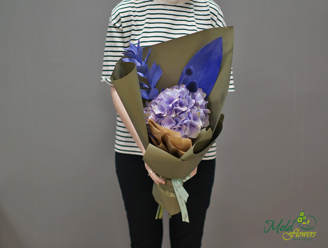 Bouquet with violet hydrangea photo